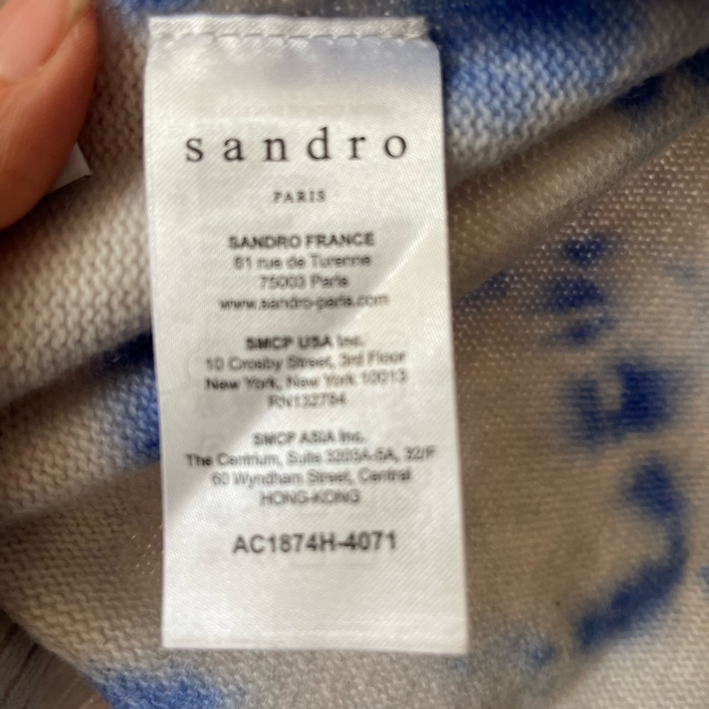 Sandro Paris wool scarf blue & white - Picture 5 of 5